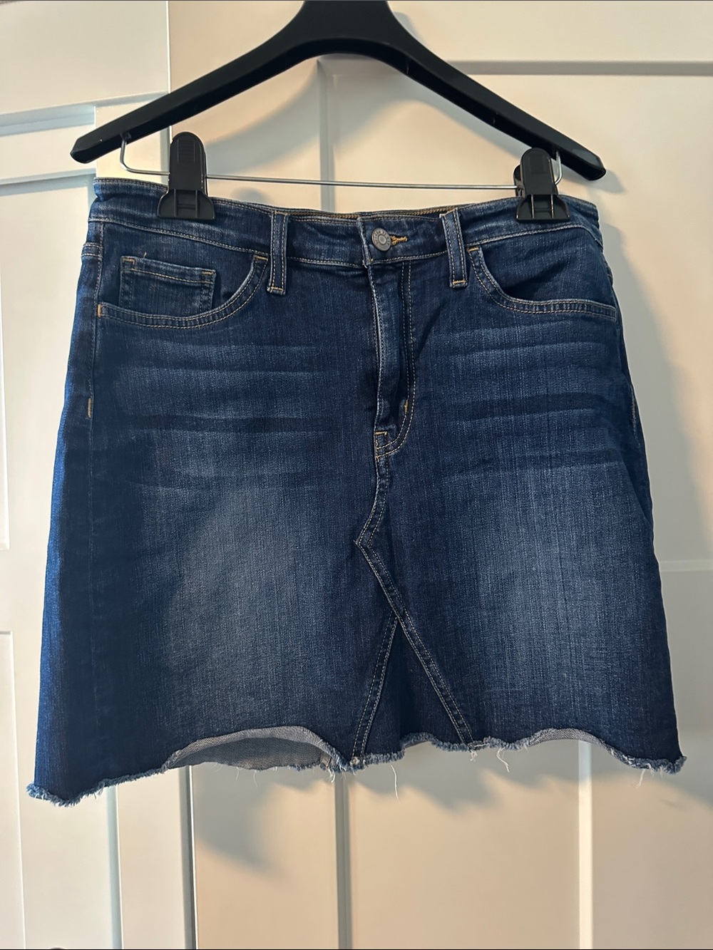 Denim Mini Skirt in Dark Blue